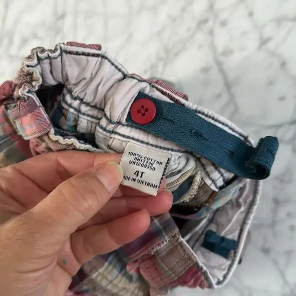 Y2K Ska Toddler Boy Plaid Preppy Shorts Sz 4T